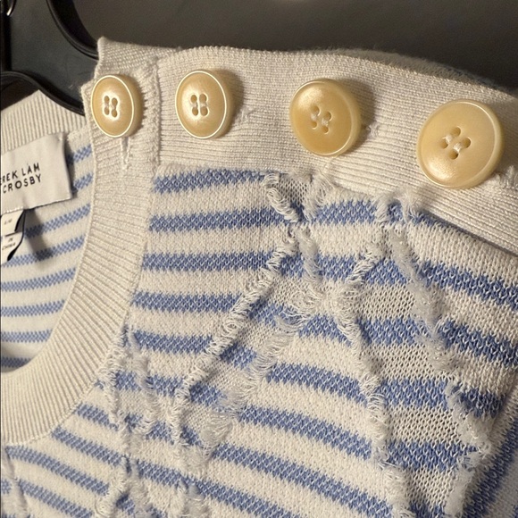 Derek Lam 10 Crosby Crewneck Sweater Button Detail on Sleeve Size L - Picture 5 of 6